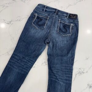 Silver Jeans Aiko Mid Capri Womens 27/4 Stretch Medium Wash Distressed‎ Y2K